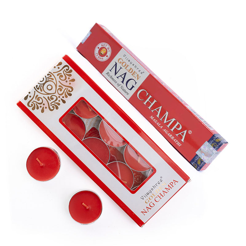 Kit Vela Aromática e Incenso Vijayshree Golden Nag Champa