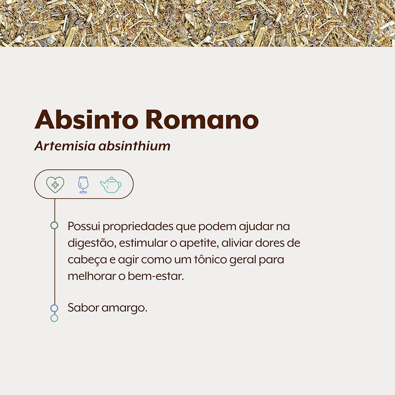 Absinto Romano | Losna | Folhas 100g