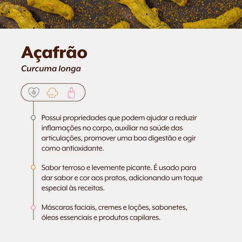 Açafrão | Cúrcuma | Raízes 500g