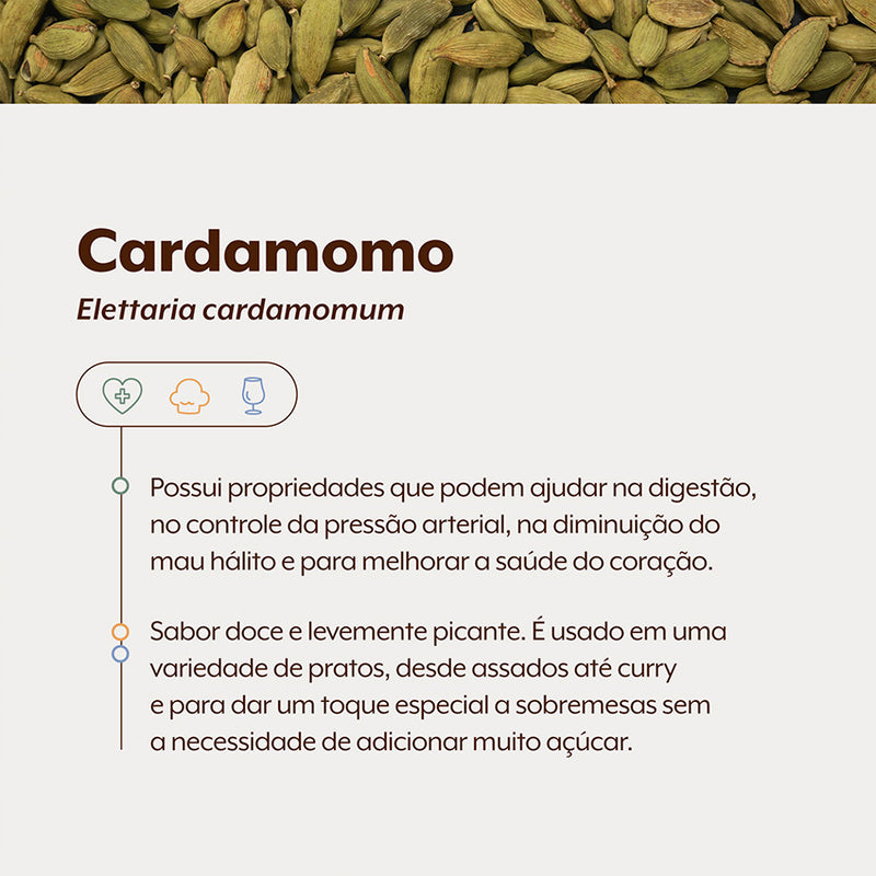 Cardamomo Sementes Graúdas 50g