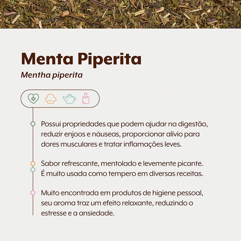 Menta Piperita Folhas | Hortelã Pimenta | 100g