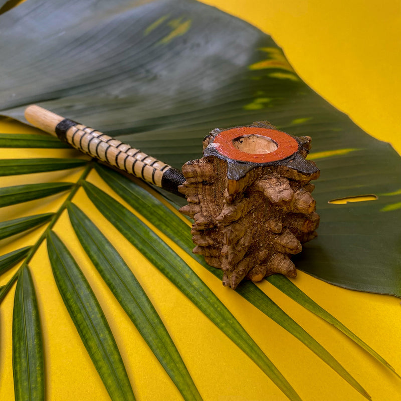 Kit Bolsa Artesanal Indígena Fulni-ô e Cachimbo de Angico