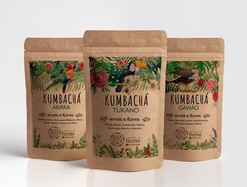 Kit 3 Tipos Kumbayá Ervas e Flores 25g Cada