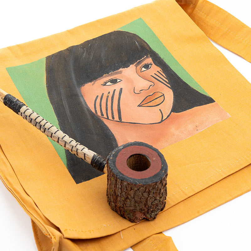 Kit Bolsa Artesanal Indígena Fulni-ô e Cachimbo de Jurema