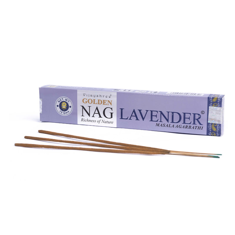 Incenso Indiano Vijayshree Golden Nag Lavanda 15g - Empório Muritiba