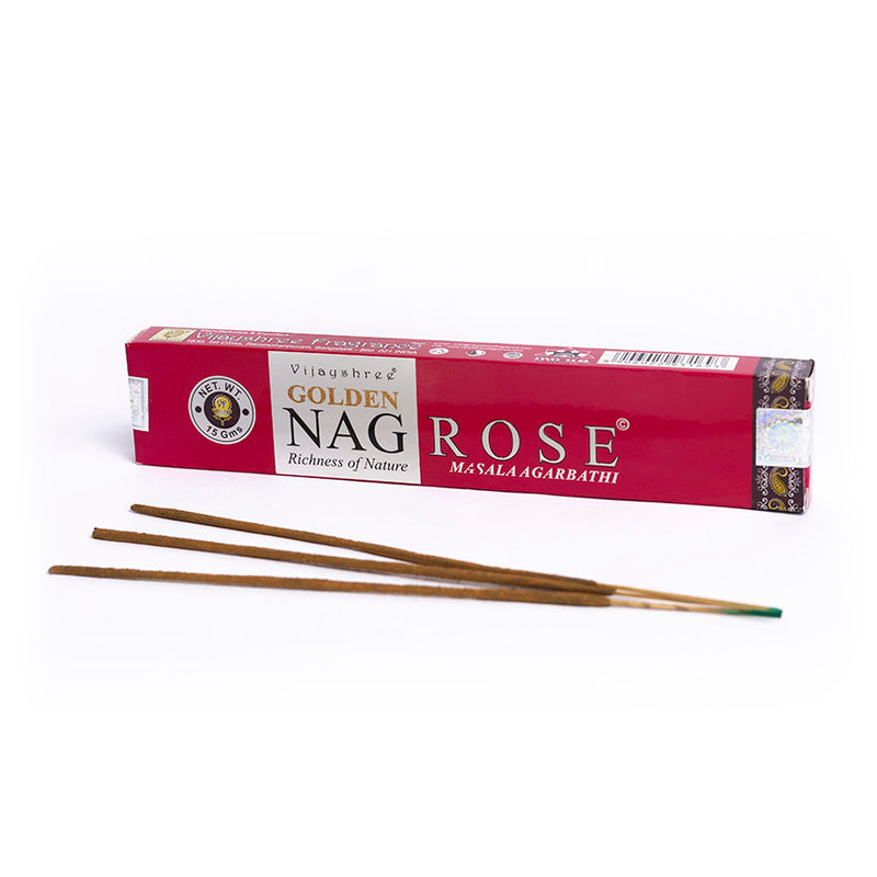 Incenso Indiano Vijayshree Golden Nag Rose 15g - Empório Muritiba