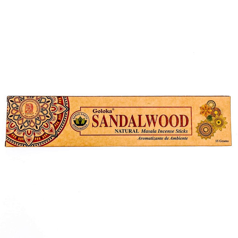 Incenso Indiano Goloka Sandalwood (Sândalo) 15g - Empório Muritiba