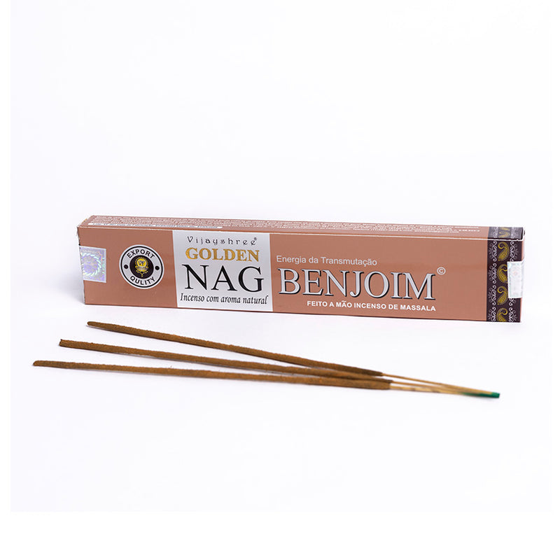 Incenso Indiano Vijayshree Golden Nag Benzoin 15g - Empório Muritiba