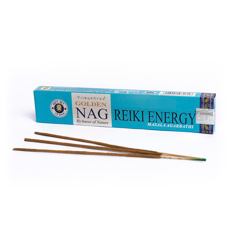 Incenso Indiano Vijayshree Golden Nag Reiki Energy 15g - Empório Muritiba